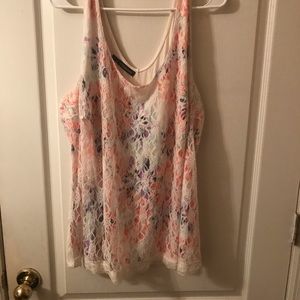 Floral lace tank top